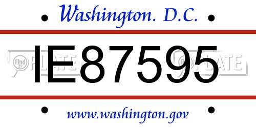 IE87595 District Of Columbia License Plate