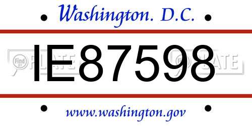 IE87598 District Of Columbia License Plate