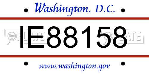 IE88158 District Of Columbia License Plate