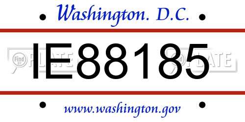 IE88185 District Of Columbia License Plate