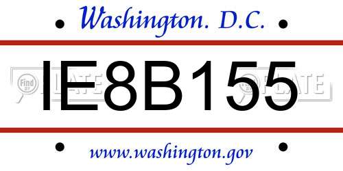 IE8B155 District Of Columbia License Plate