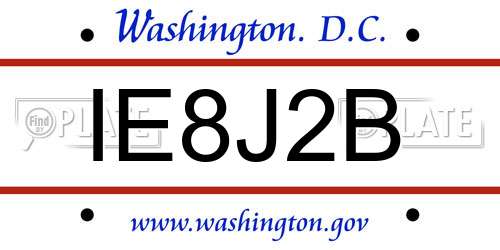 IE8J2B District Of Columbia License Plate