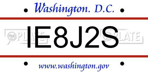 IE8J2S District Of Columbia License Plate