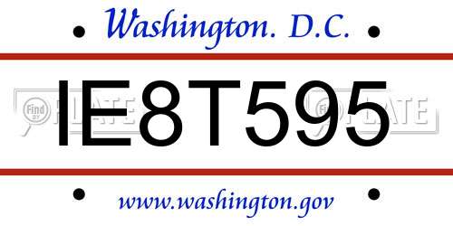 IE8T595 District Of Columbia License Plate