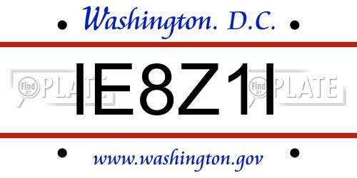 IE8Z1I District Of Columbia License Plate