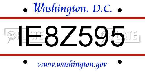 IE8Z595 District Of Columbia License Plate