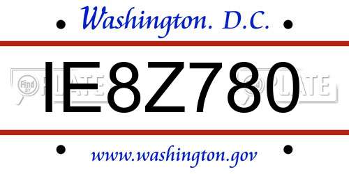 IE8Z780 District Of Columbia License Plate