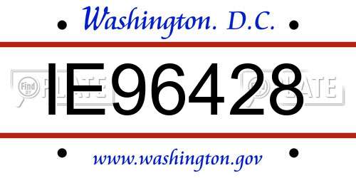 IE96428 District Of Columbia License Plate