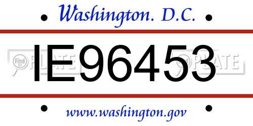 IE96453 District Of Columbia License Plate