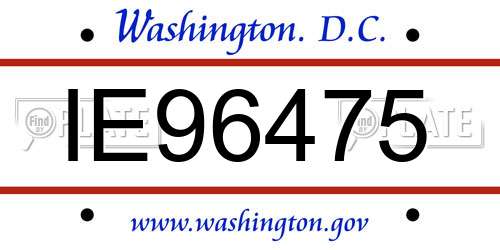 IE96475 District Of Columbia License Plate