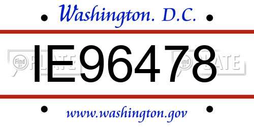IE96478 District Of Columbia License Plate