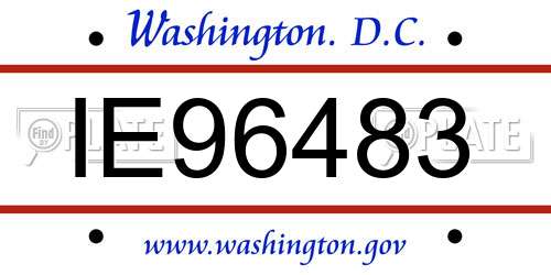 IE96483 District Of Columbia License Plate