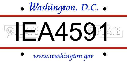 IEA4591 District Of Columbia License Plate