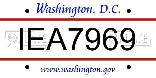 IEA7969 District Of Columbia License Plate