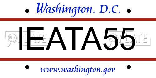 IEATA55 District Of Columbia License Plate