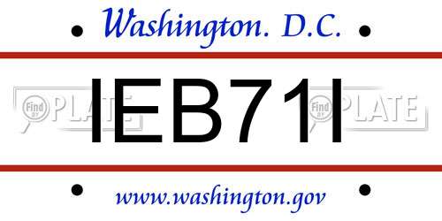 IEB71I District Of Columbia License Plate