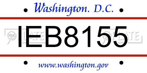 IEB8155 District Of Columbia License Plate