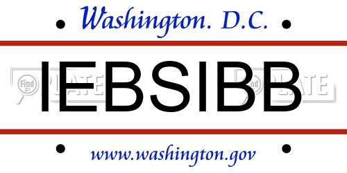 IEBSIBB District Of Columbia License Plate