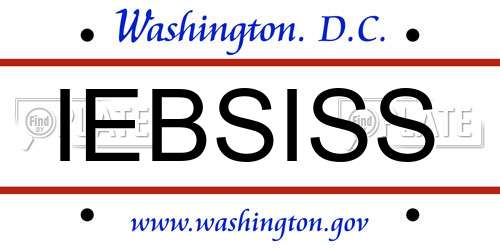 IEBSISS District Of Columbia License Plate
