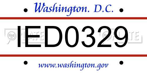 IED0329 District Of Columbia License Plate