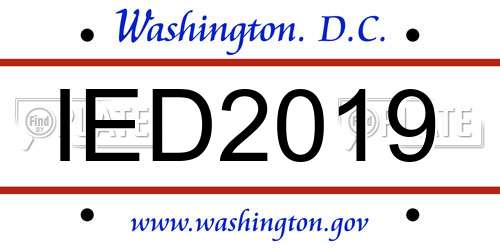 IED2019 District Of Columbia License Plate