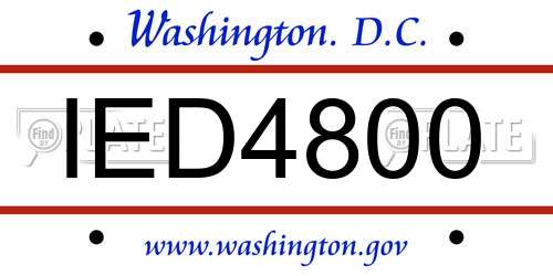 IED4800 District Of Columbia License Plate