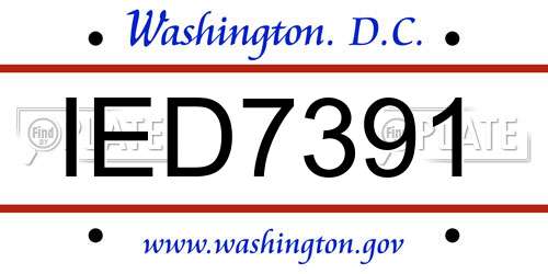 IED7391 District Of Columbia License Plate