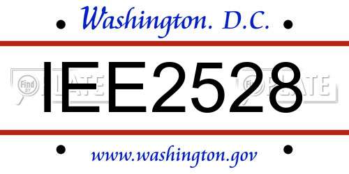IEE2528 District Of Columbia License Plate