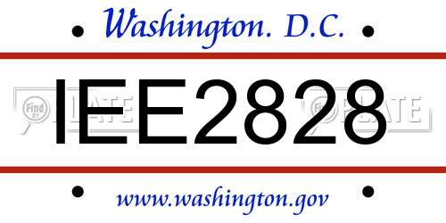 IEE2828 District Of Columbia License Plate