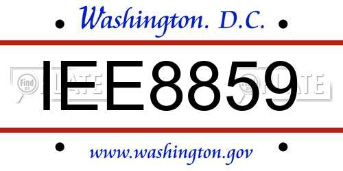 IEE8859 District Of Columbia License Plate