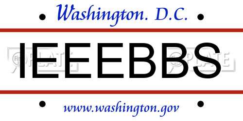 IEEEBBS District Of Columbia License Plate