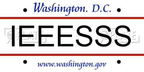 IEEESSS District Of Columbia License Plate