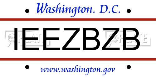 IEEZBZB District Of Columbia License Plate