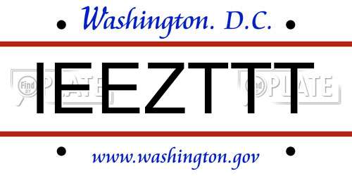 IEEZTTT District Of Columbia License Plate