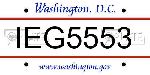 IEG5553 District Of Columbia License Plate