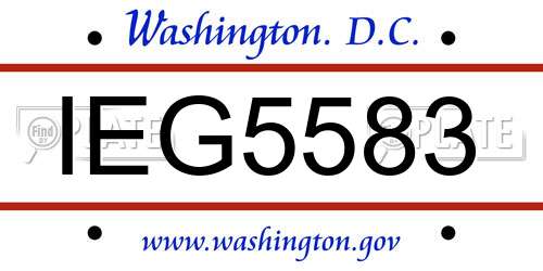 IEG5583 District Of Columbia License Plate