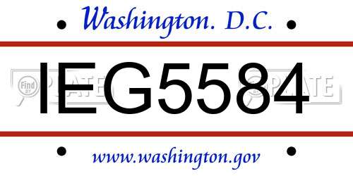 IEG5584 District Of Columbia License Plate