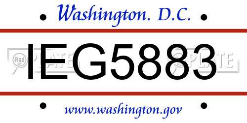 IEG5883 District Of Columbia License Plate