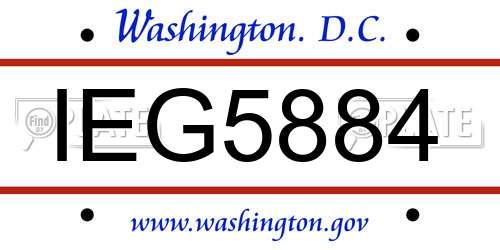 IEG5884 District Of Columbia License Plate