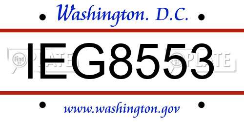 IEG8553 District Of Columbia License Plate