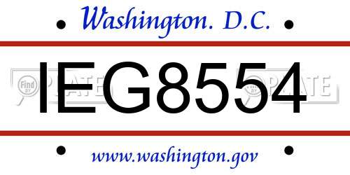 IEG8554 District Of Columbia License Plate