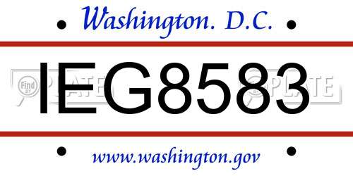 IEG8583 District Of Columbia License Plate