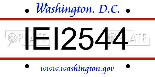 IEI2544 District Of Columbia License Plate