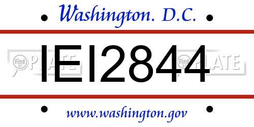IEI2844 District Of Columbia License Plate