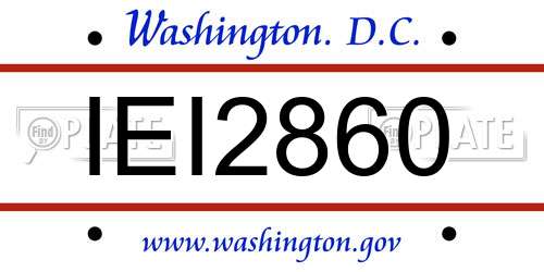 IEI2860 District Of Columbia License Plate