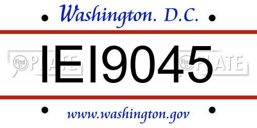 IEI9045 District Of Columbia License Plate