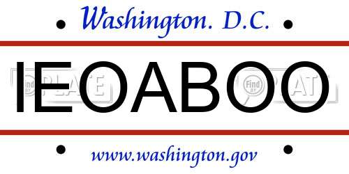 IEOABOO District Of Columbia License Plate