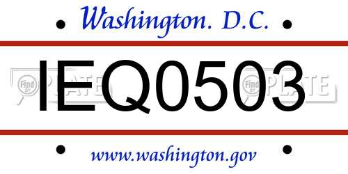 IEQ0503 District Of Columbia License Plate