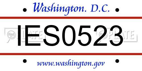 IES0523 District Of Columbia License Plate