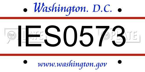 IES0573 District Of Columbia License Plate